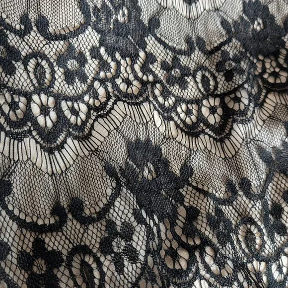 Black Lace Floor Length Low Back Gown - Picture 6 of 9